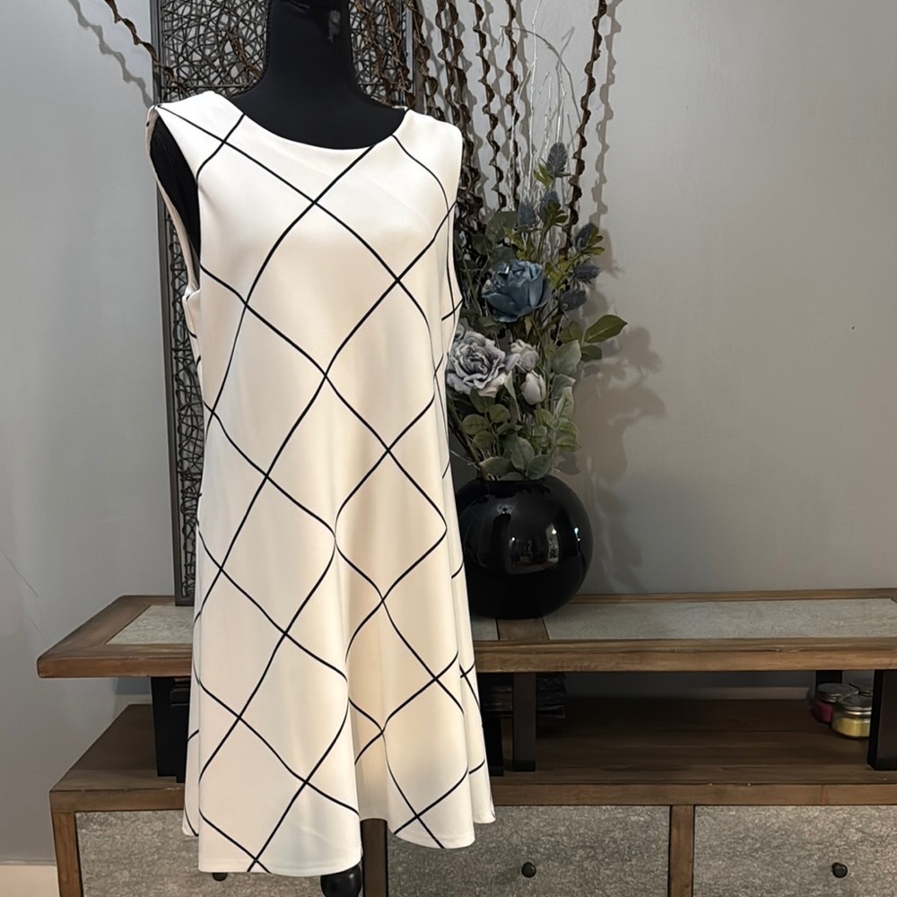 Sophisticated White and Black Dress